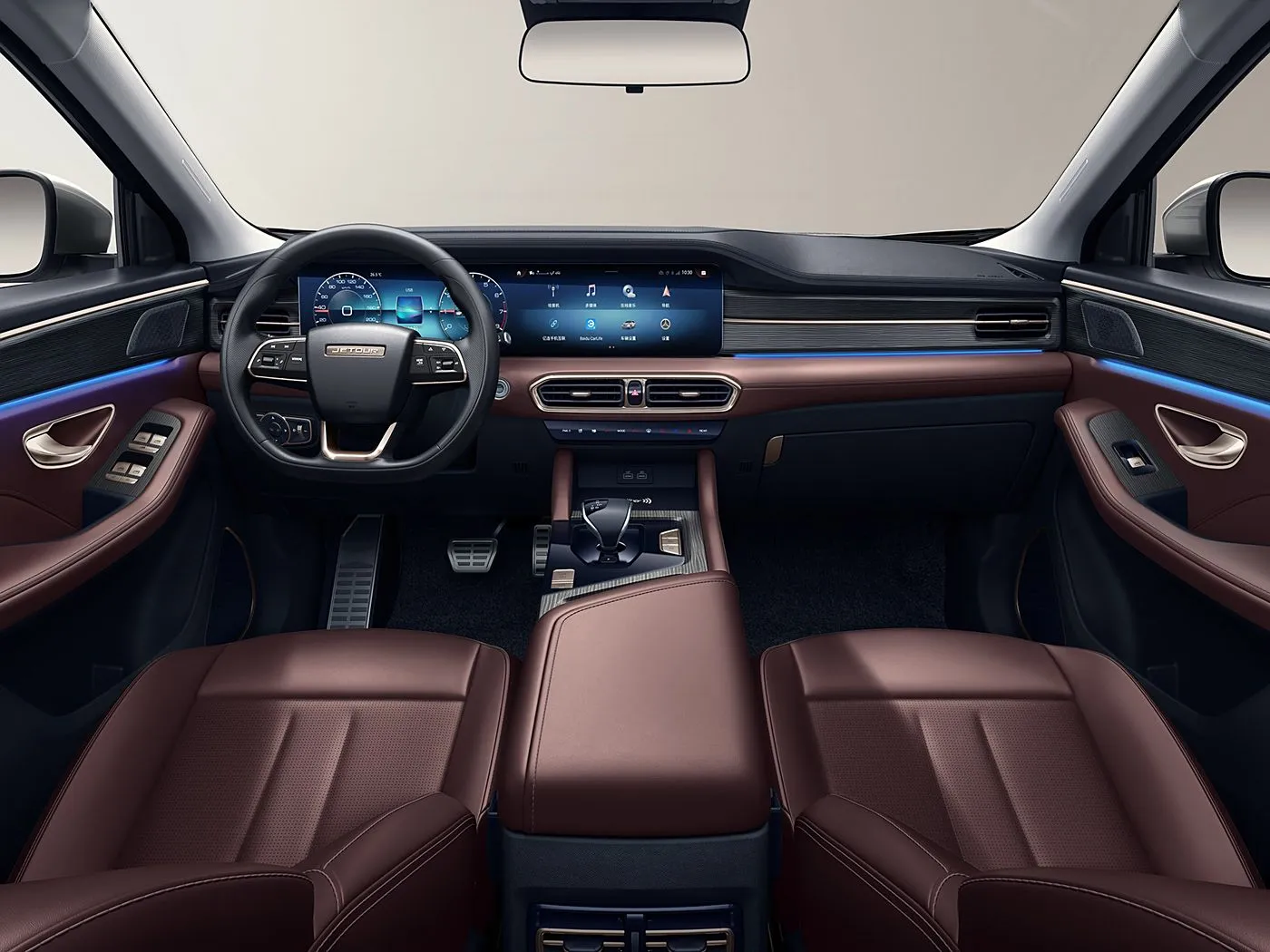 Yeni Chery Jetour X90 Plus SUV Avtomatik Drive Euro Vi Yüngül lehimli Dam Rack Dəri oturacaqlar
