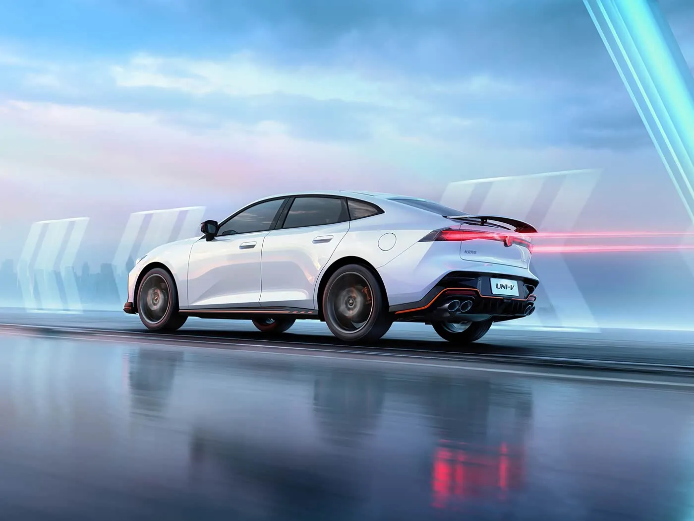 Changan Uni V Sport Edition Avtomatik sedan Yeni FWD R18 TEORDS ACC Cruise EURO VI Qaranlıq bitirmə ilə Dəri İnterer